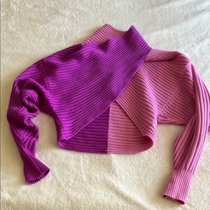 Amur Pink and Purple Cropped Sweater